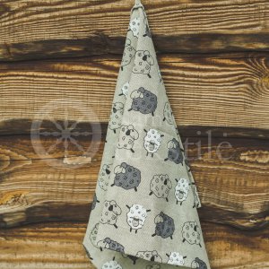 Colourful half-linen kitchen towel "Avelės"